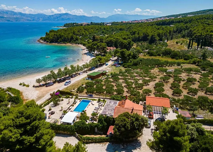 Beachfront House Mir With Private Pool And Jacuzzi Right At The In Beautiful Bay In Mirca - Brac Mirce